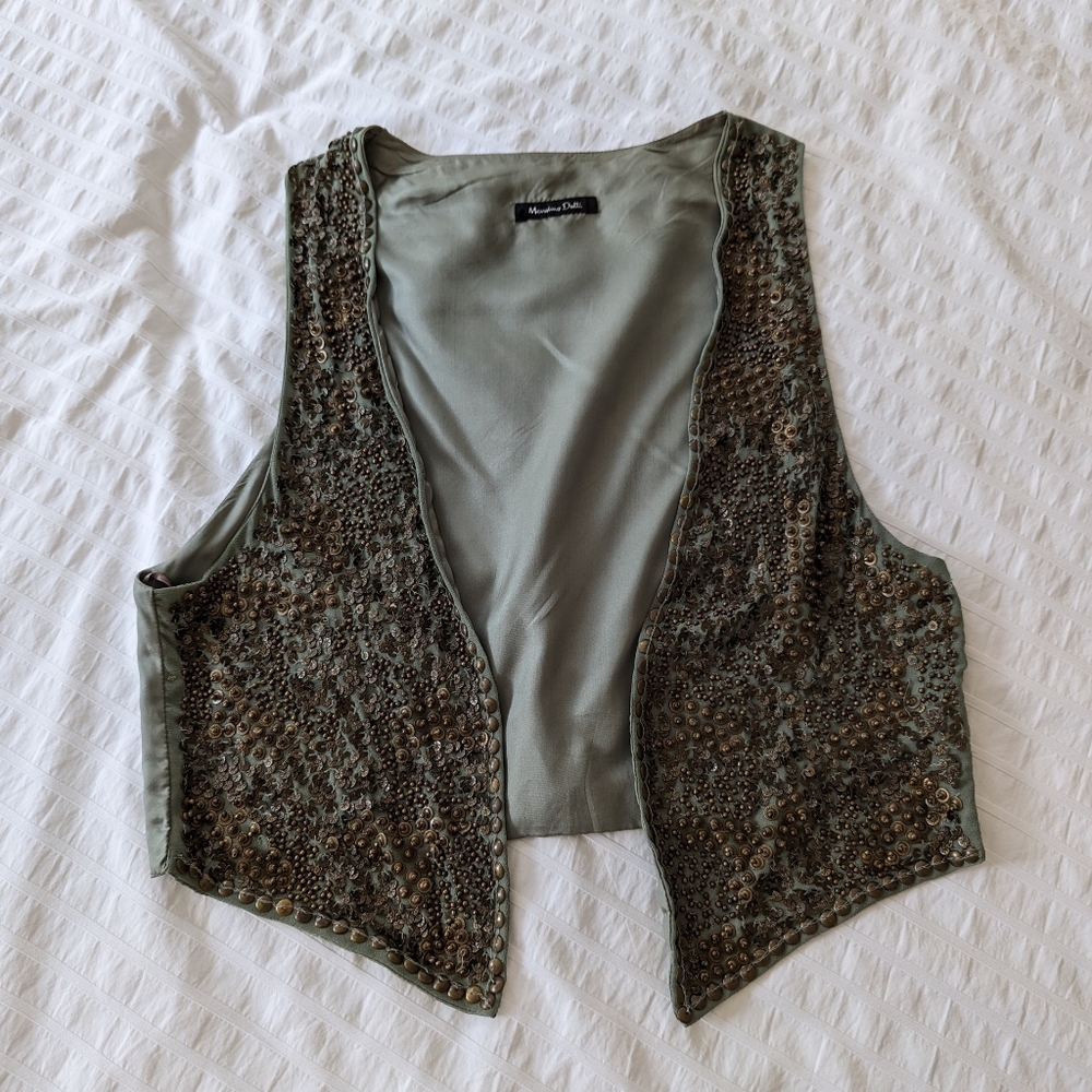 MASSIMO DUTTI Silk and Sequin Vest